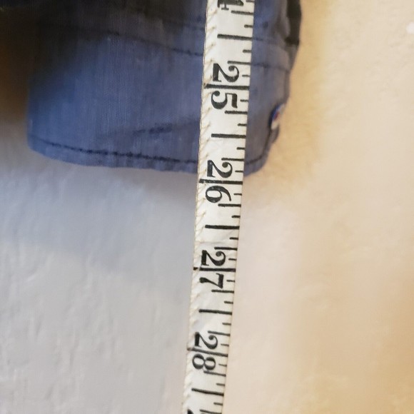 Celio Men's Large Chambray Color Block Long Sleeve Button Down Shirt - Picture 8 of 9